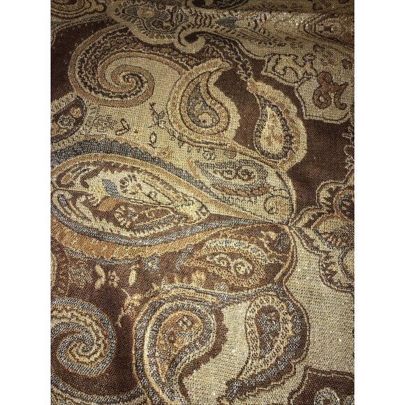 Pashmina Shawl Wrap Scarf Fringe Bohemian Brown, Tan  & Gold Paisleys - Picture 5 of 6